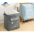 Hot sale large capacity folding organizer box storage basket quilt dirty laundry bag